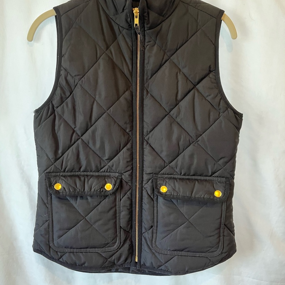 J. Crew Black Quilted Vest size XS